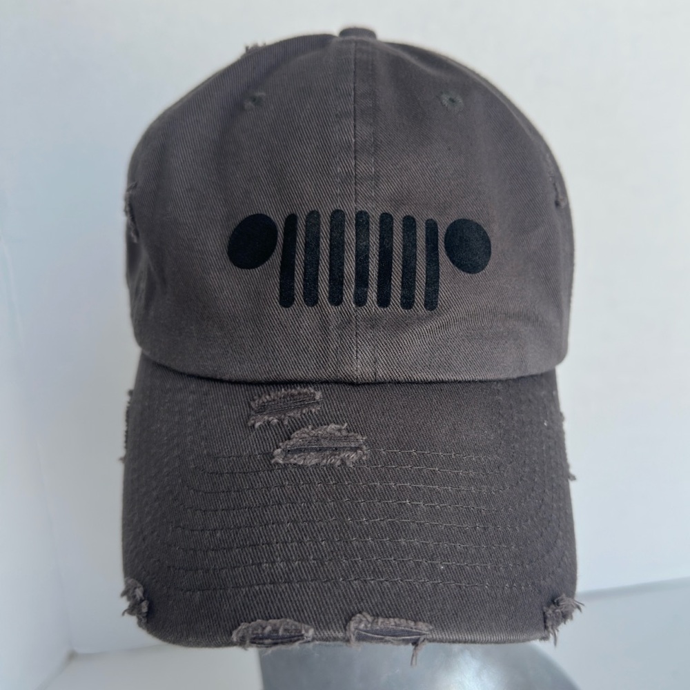 KBETHOS Vintage Distressed Dad Hat Gray Adjustable Strapback Unisex Streetwear
